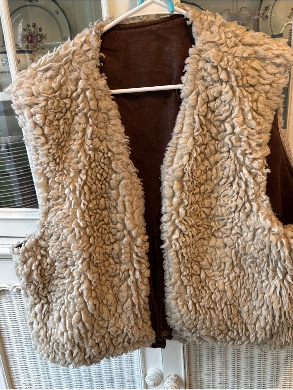 Vintage Woolrich Men’s XL Vest Sherpa Sheep Brown Reversible 70’s Heavy Warm